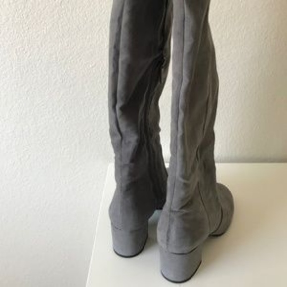 {Sam Edelman} Vivica Grey Suede Stretch Boots - Picture 4 of 7